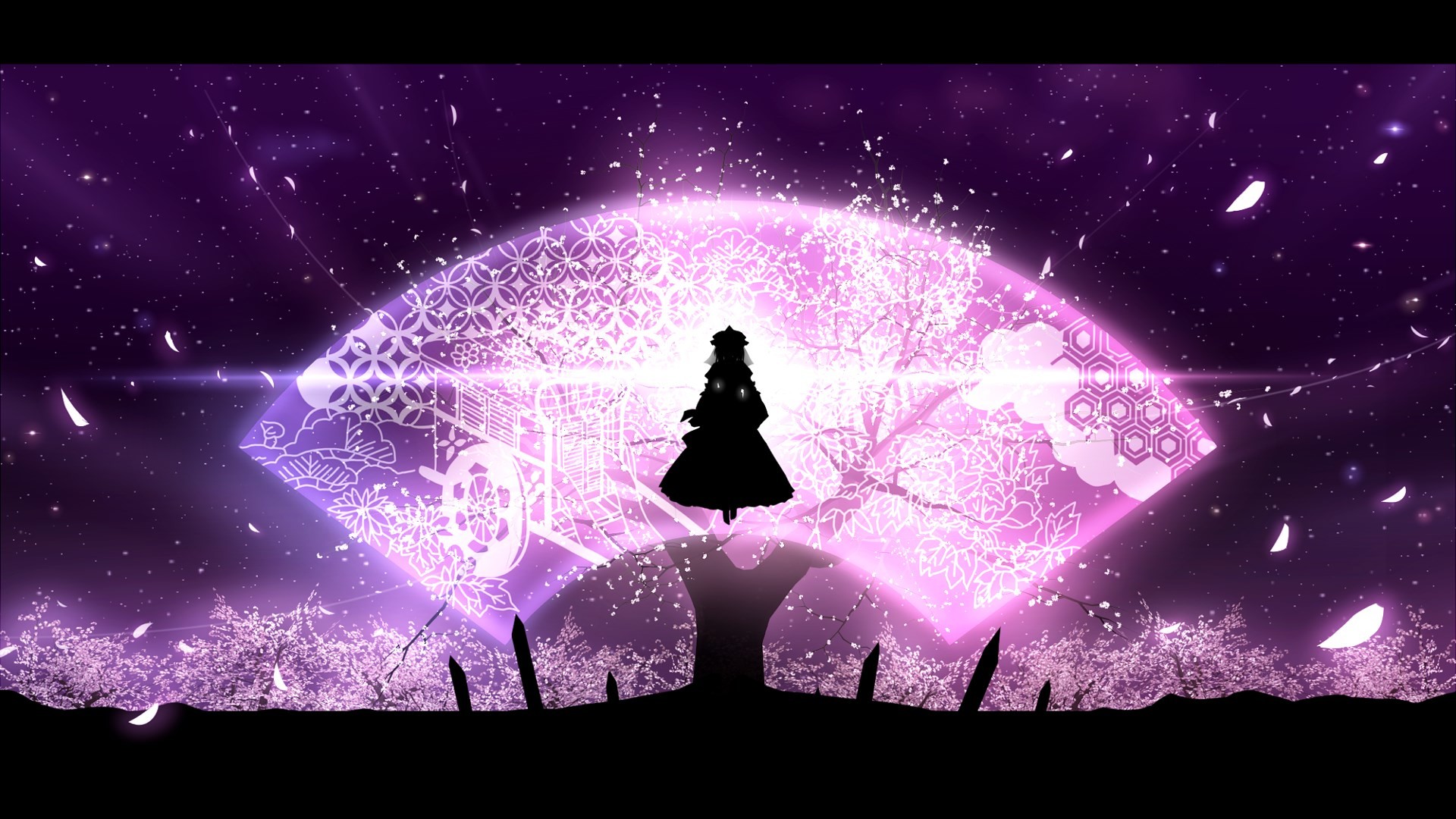 Background Hd 
 Src Best Touhou Background For Full - Background Sakura Tree Night , HD Wallpaper & Backgrounds