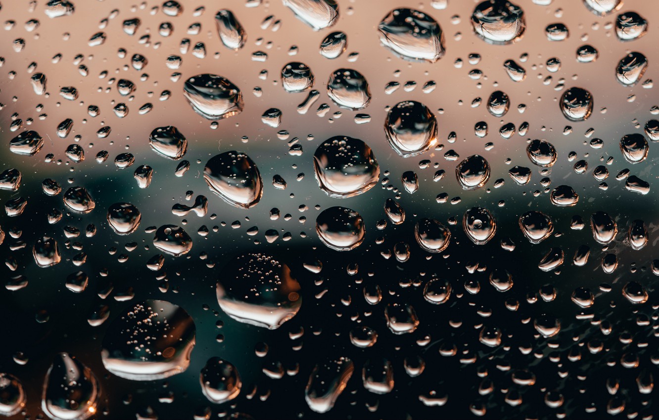 Photo Wallpaper Glass, Water, Drops, Rain, Glass, Water - Water Droplet On Glass Photography , HD Wallpaper & Backgrounds