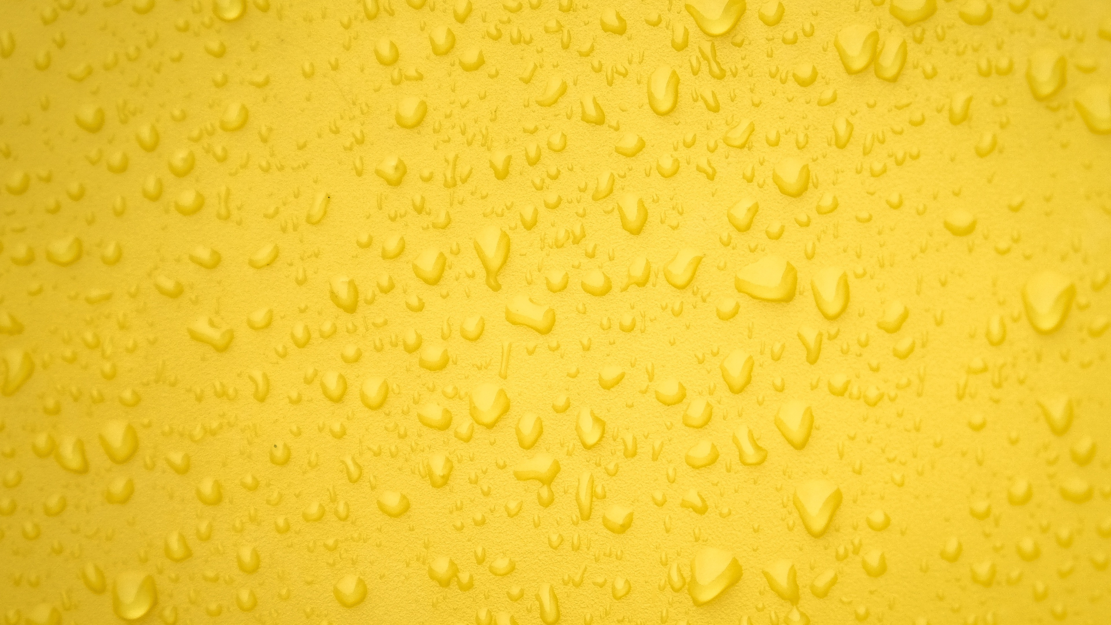 Water Drops Yellow Surface Back 4k - Yellow Cover Photo For Youtube , HD Wallpaper & Backgrounds