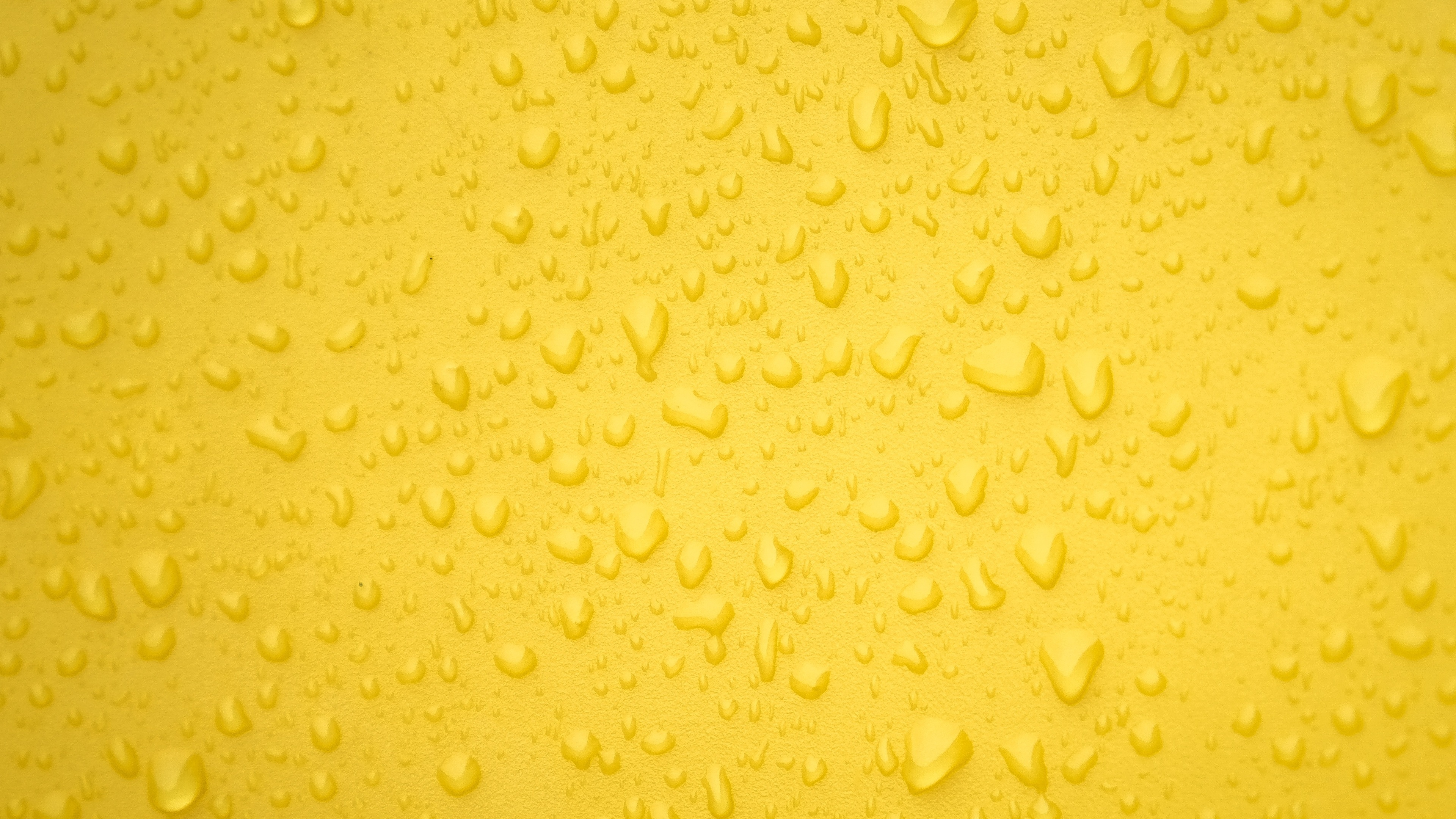 Water Drops Yellow Surface Back 4k - Yellow Cover Photo For Youtube , HD Wallpaper & Backgrounds