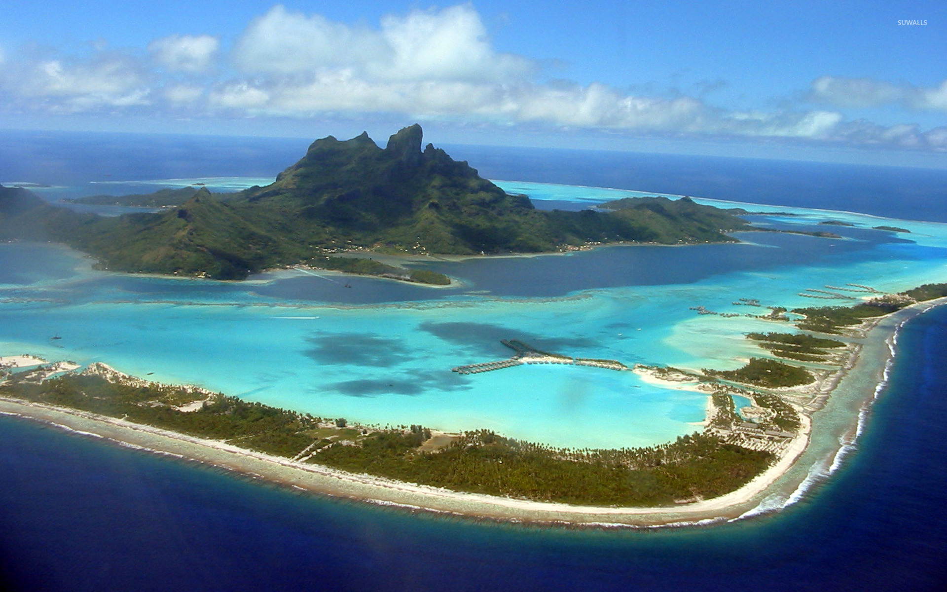 Bora Bora Satellite View , HD Wallpaper & Backgrounds