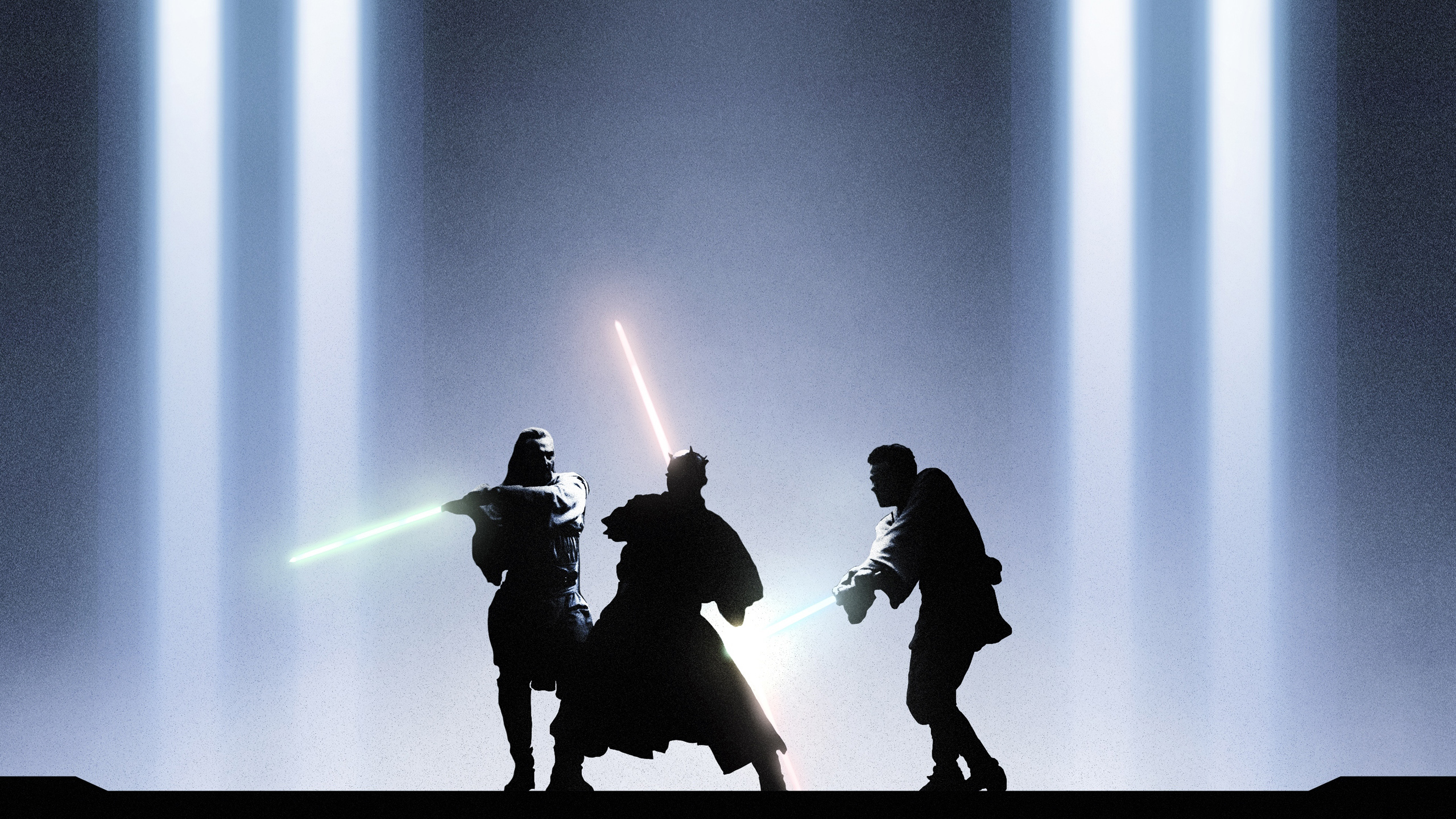 Star Wars Obi Wan Qui Gon Darth Maul Wallpaper - Star Wars , HD Wallpaper & Backgrounds