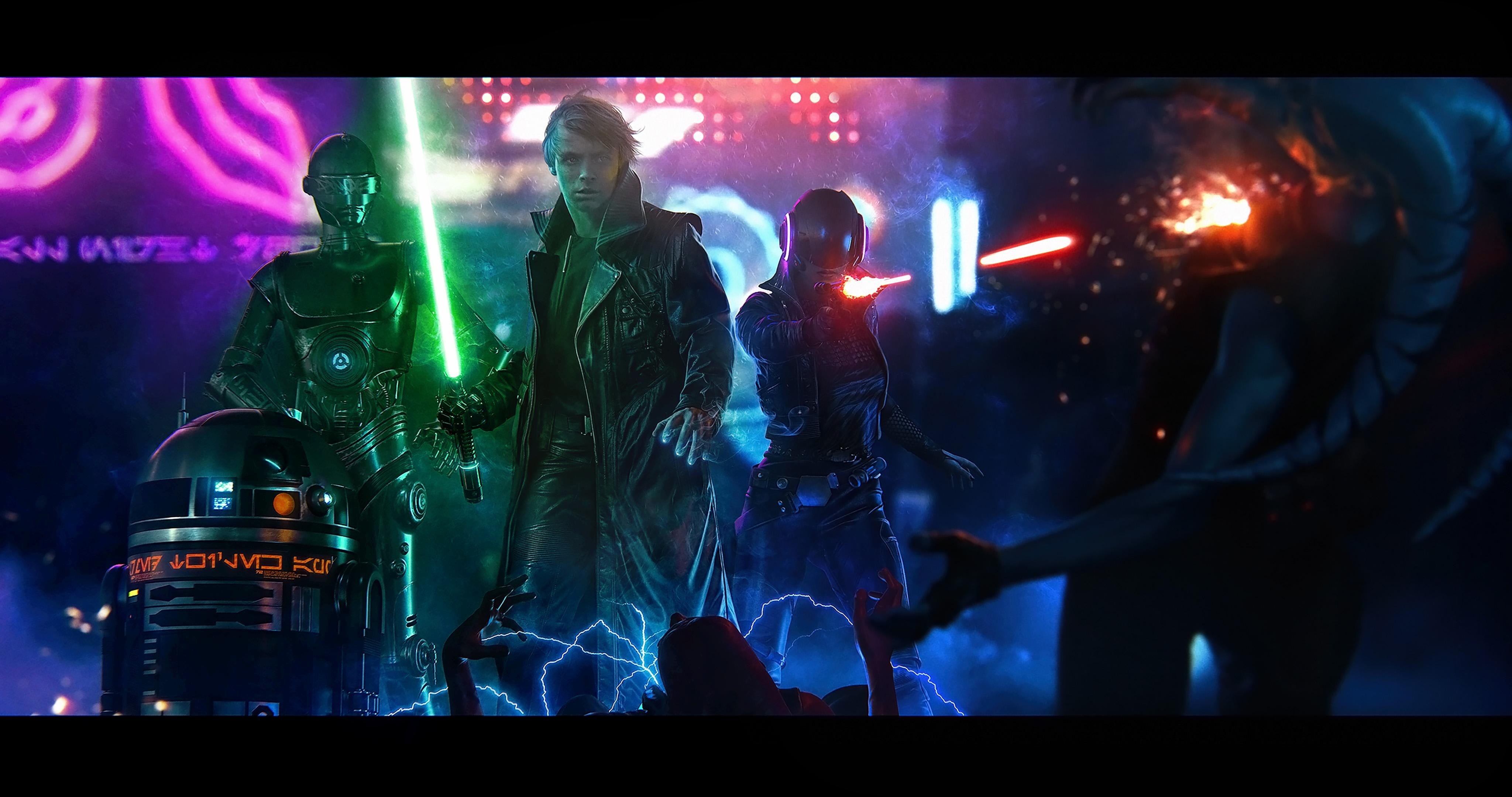 Art Star Wars Cyberpunk , HD Wallpaper & Backgrounds