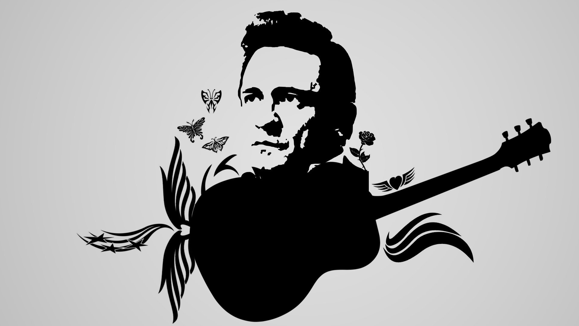 Black And White Johnny Cash , HD Wallpaper & Backgrounds