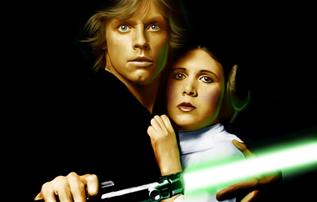 Photo Wallpaper Star Wars, Actor, Lightsaber, Jedi, - Luke Skywalker And Princess Leia , HD Wallpaper & Backgrounds
