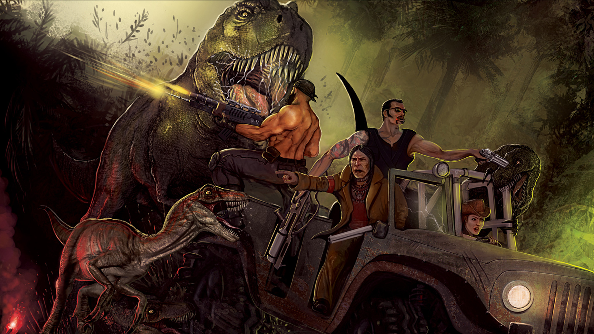 Free Primal Carnage Wallpaper In - Dinosaurs Vs Humans , HD Wallpaper & Backgrounds