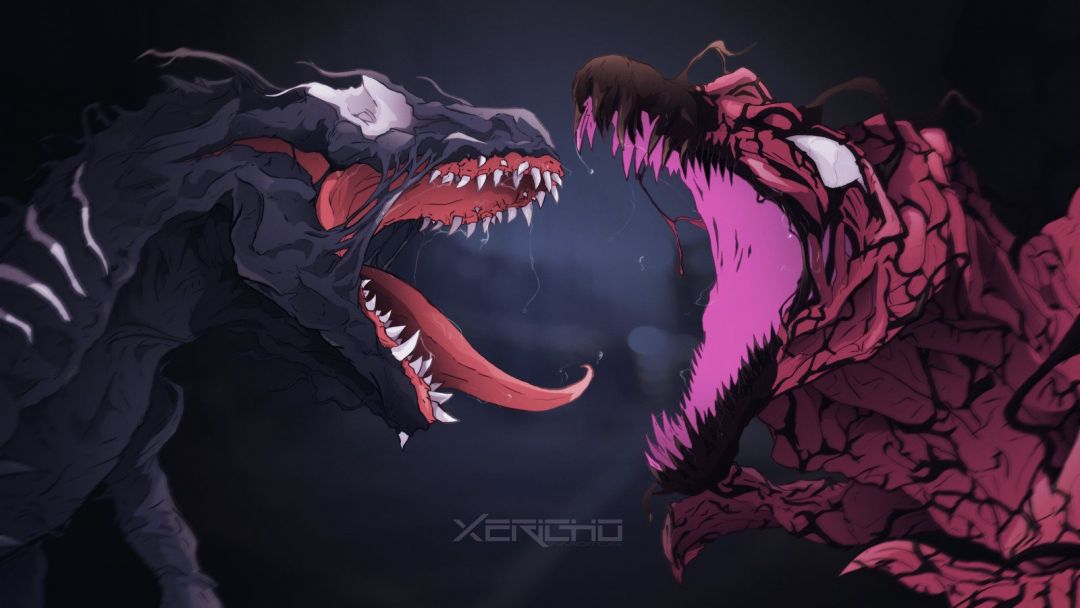 Spider Man Vs Carnage - T Rex Venom Vs Carnage , HD Wallpaper & Backgrounds