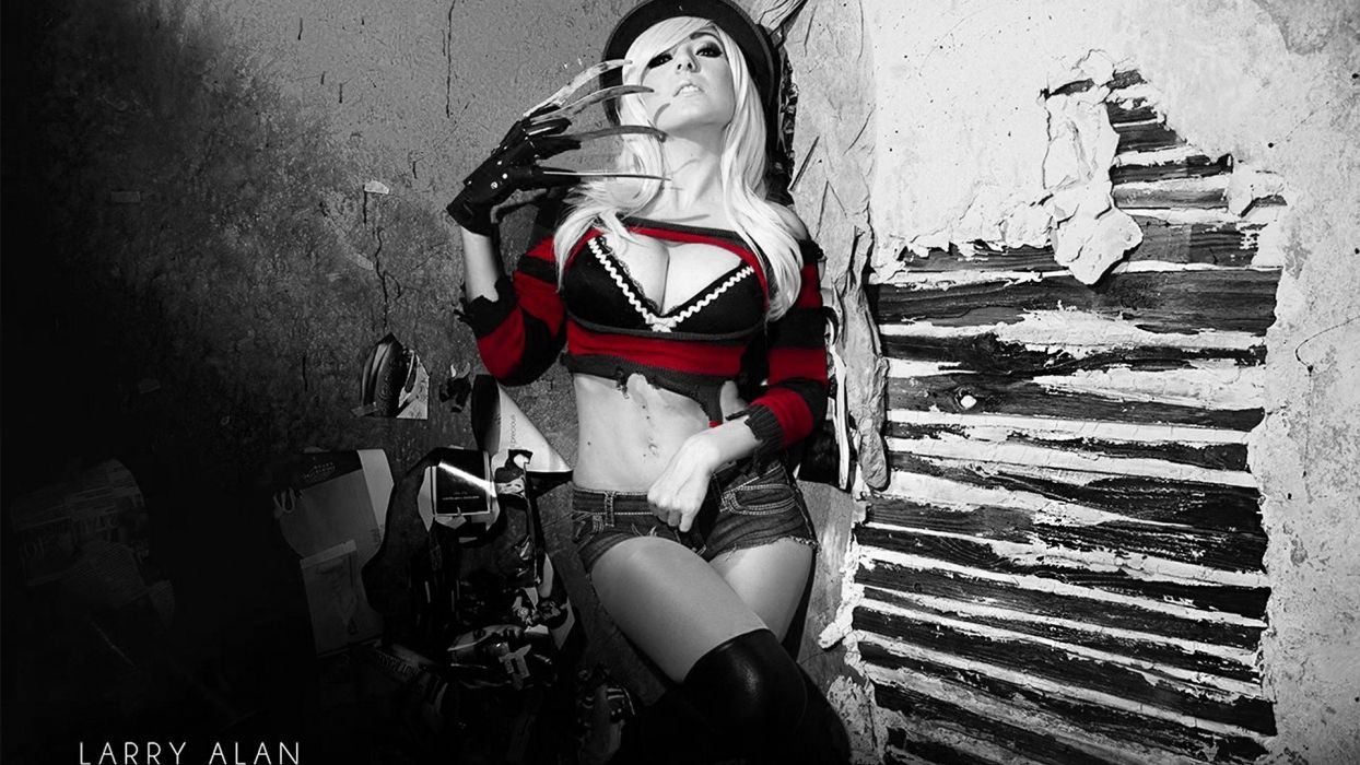 Photography Woman Girl Sexy Blond Jessica Nigri Cosplayers - Freddy Krueger Wallpaper Hd , HD Wallpaper & Backgrounds