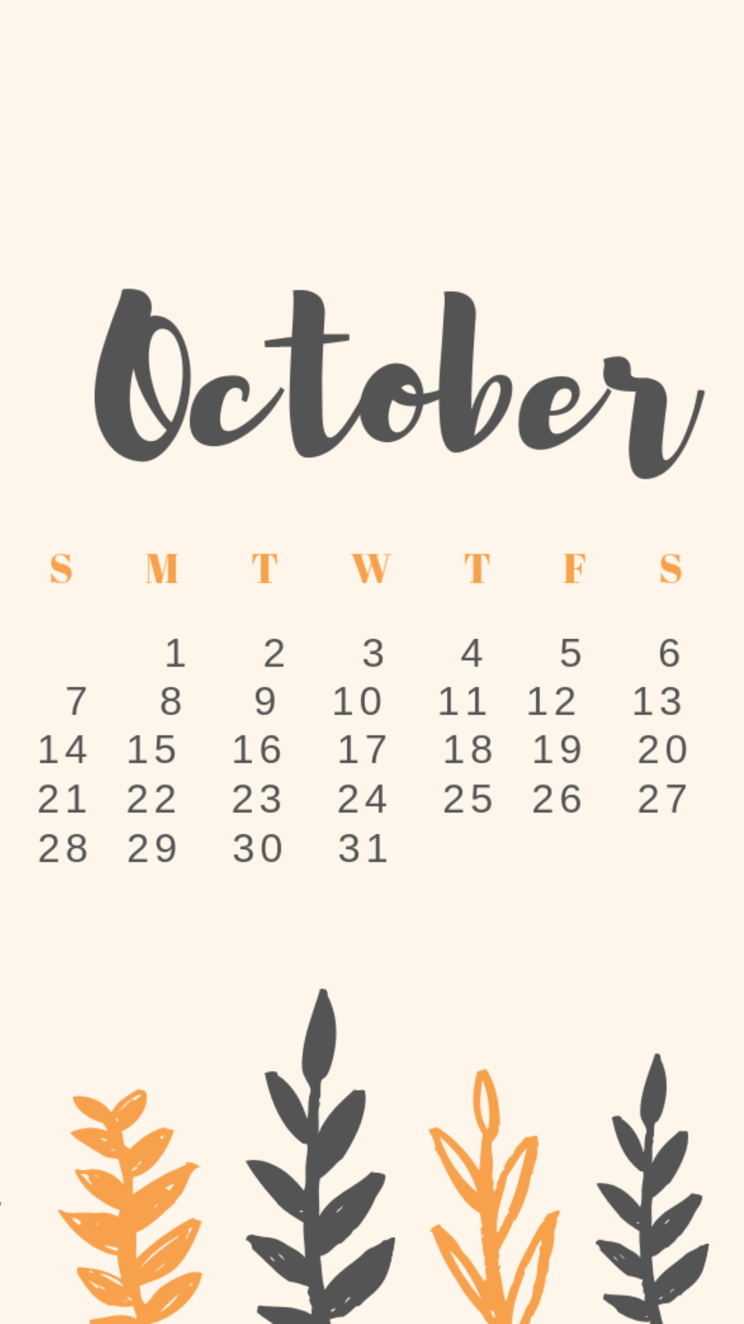 October 2019 Desktop Calendar - October Phone , HD Wallpaper & Backgrounds
