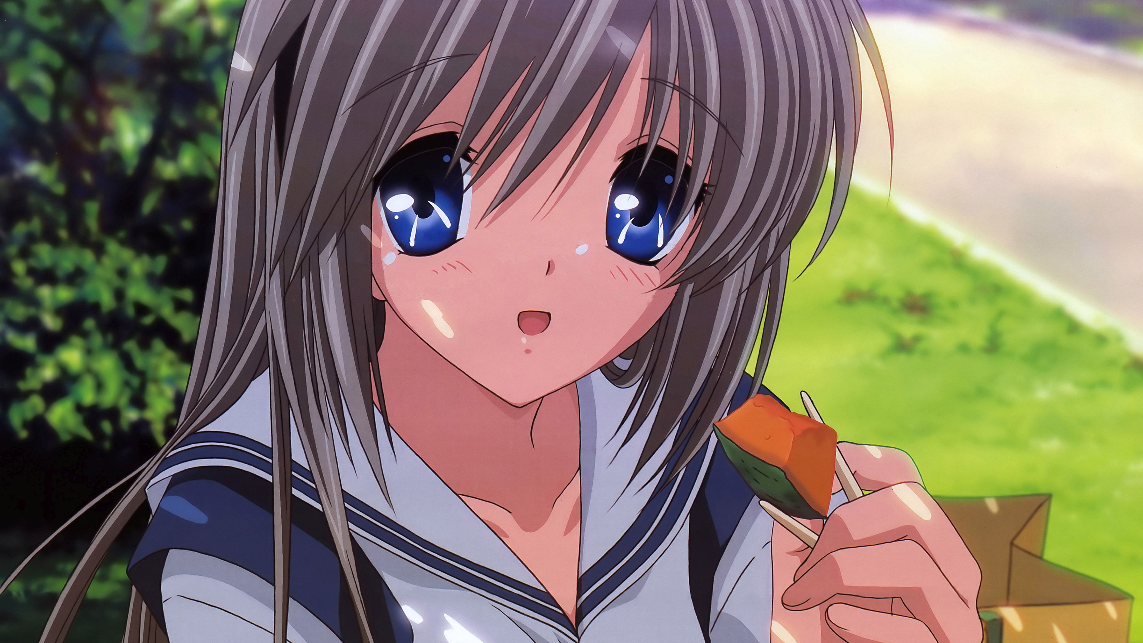 Fuko Ibuki Eating Sushi - Chica Anime Comiendo Sushi , HD Wallpaper & Backgrounds