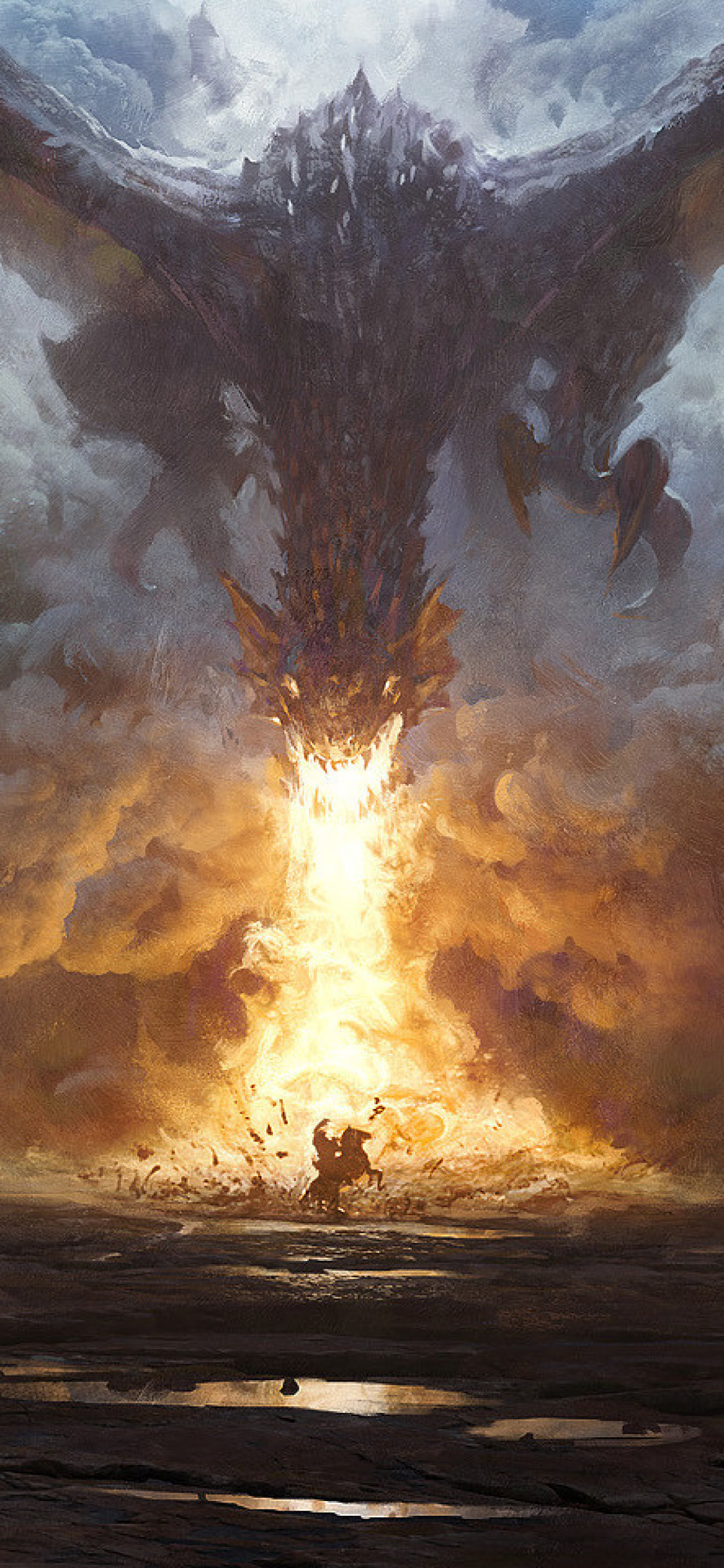 Dragon Breathing Fire On Shield , HD Wallpaper & Backgrounds