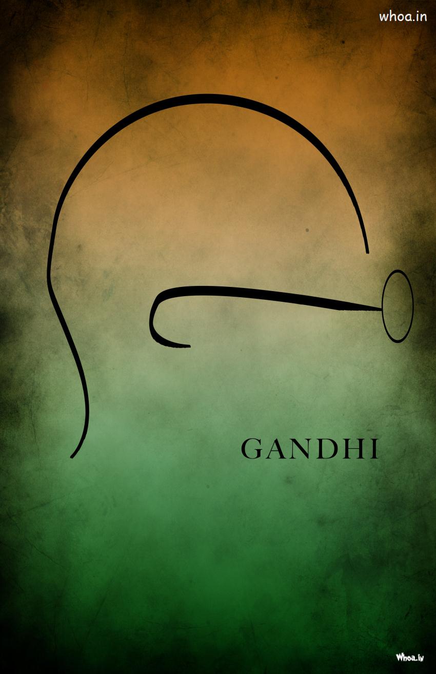 Freedom Fighter Mahatma Gandhi Wallpaper - Gandhi Jayanti Drawing For Kids , HD Wallpaper & Backgrounds