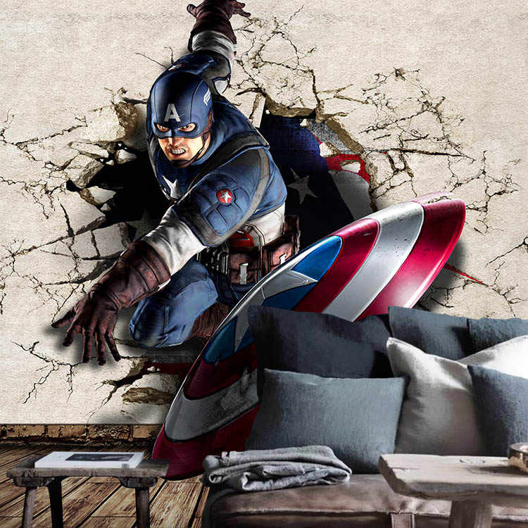 Captain America Photo Wallpaper 3d Wallpaper Boys Kids - 3d Wallpaper Marvel , HD Wallpaper & Backgrounds