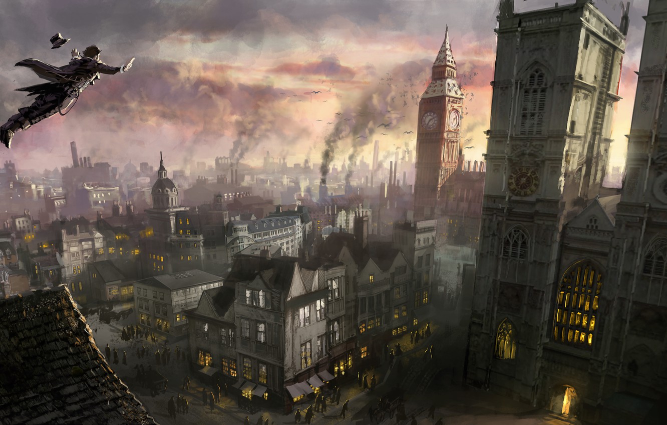 Photo Wallpaper London, Assassins Creed, Art, Ubisoft, - Assassins Creed Background Art , HD Wallpaper & Backgrounds