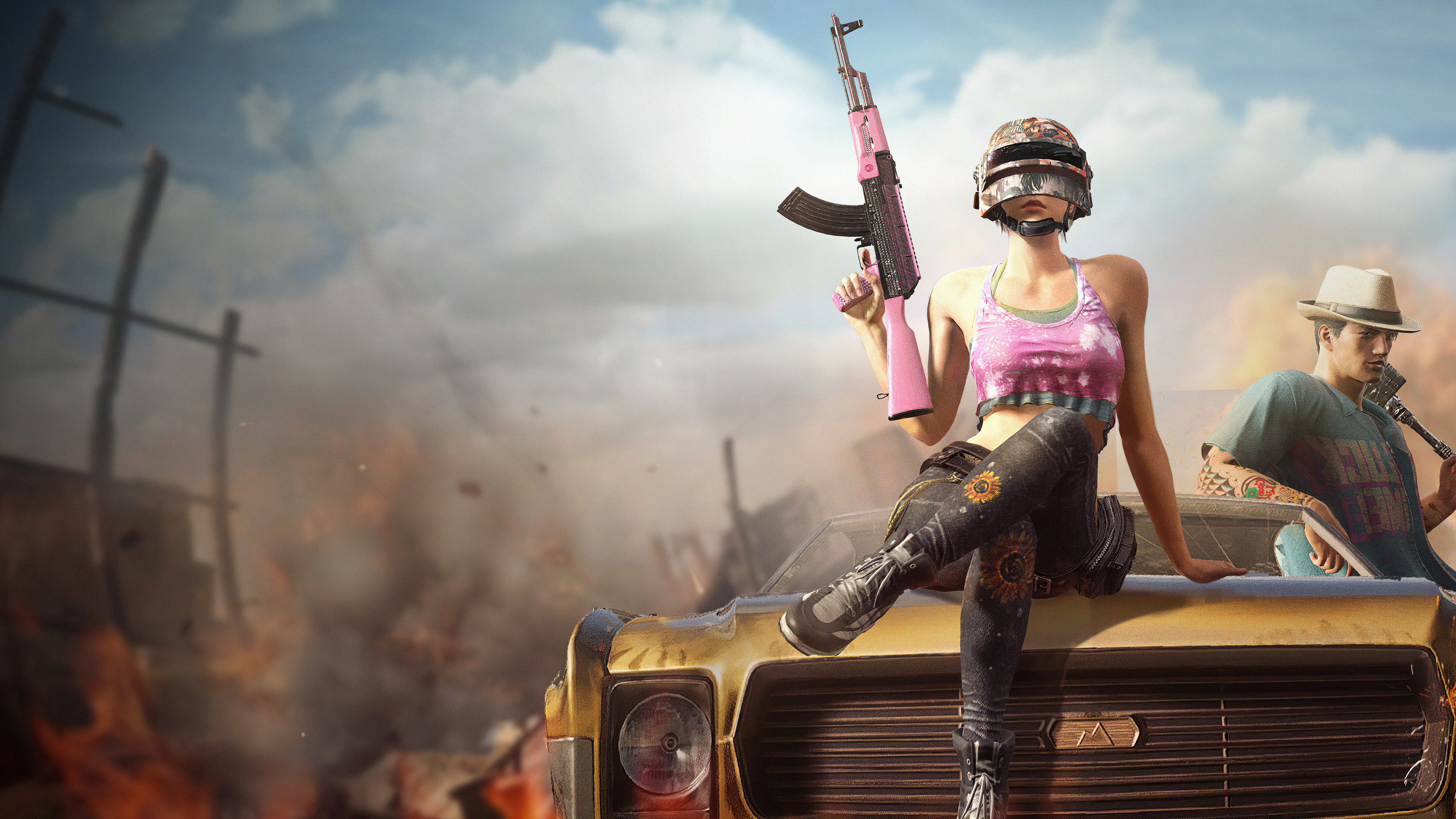 Pubg Girl With Gun 4k 2019 U9 - Pubg Pc Season 5 , HD Wallpaper & Backgrounds