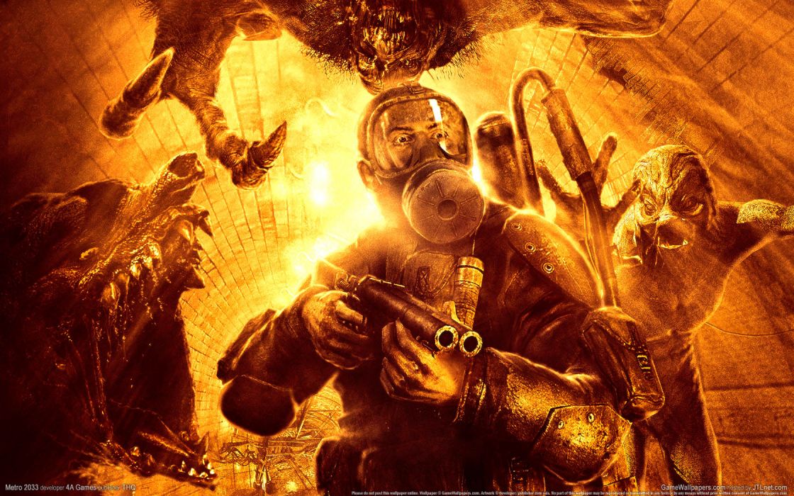 Metro 2033 Gas Mask Monsters Orange Wallpaper - Metro 2033 , HD Wallpaper & Backgrounds