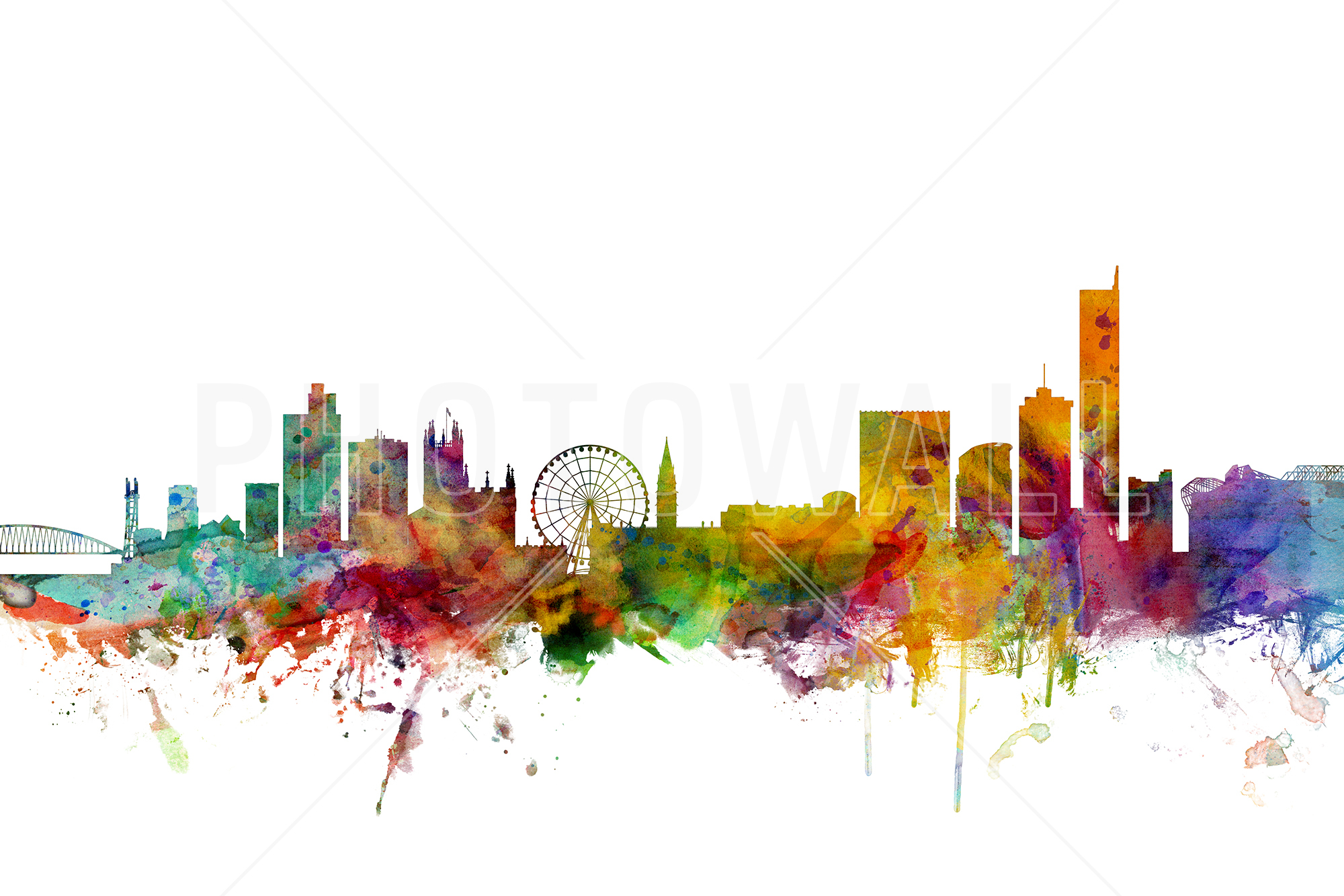Manchester Skyline - Wallpaper - Manchester City Skyline Prints , HD Wallpaper & Backgrounds