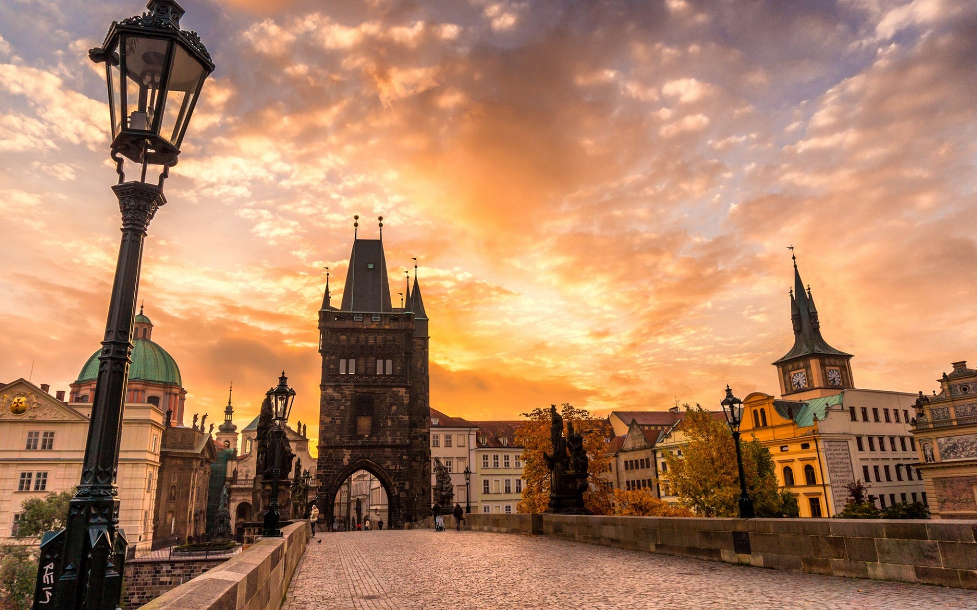 Charles Bridge Prague Sunset , HD Wallpaper & Backgrounds