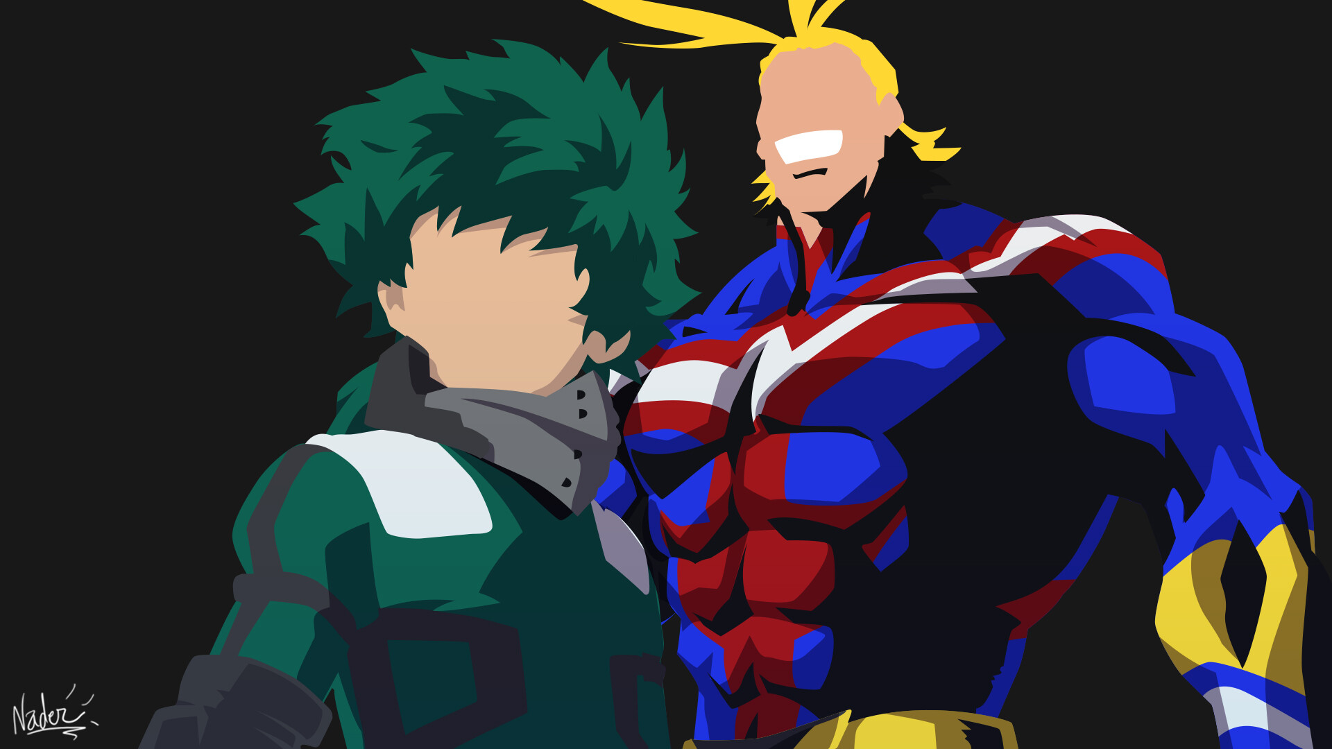 Midoriya And All Might , HD Wallpaper & Backgrounds