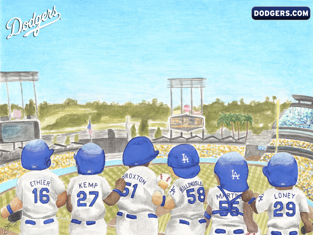 La Dodgers Wallpaper - Los Angeles Dodgers Cartoon , HD Wallpaper & Backgrounds