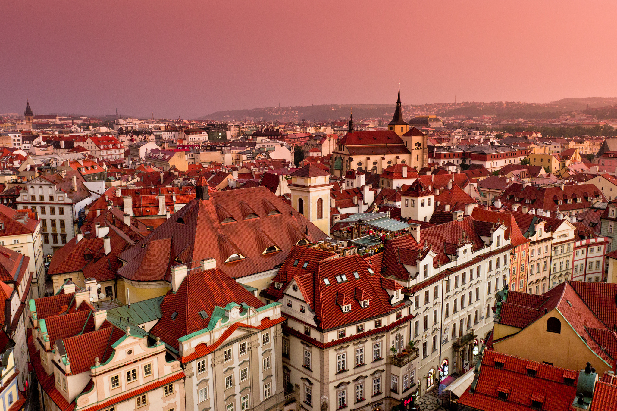 Prague Czech Republic Buildings Roofs Panorama Wallpaper - Old Town Square , HD Wallpaper & Backgrounds