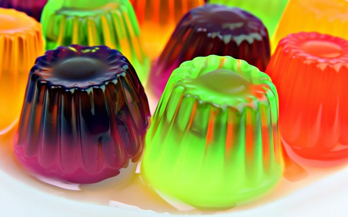 Delicious Food Colored Jelly Wallpaper - Jelly Food , HD Wallpaper & Backgrounds