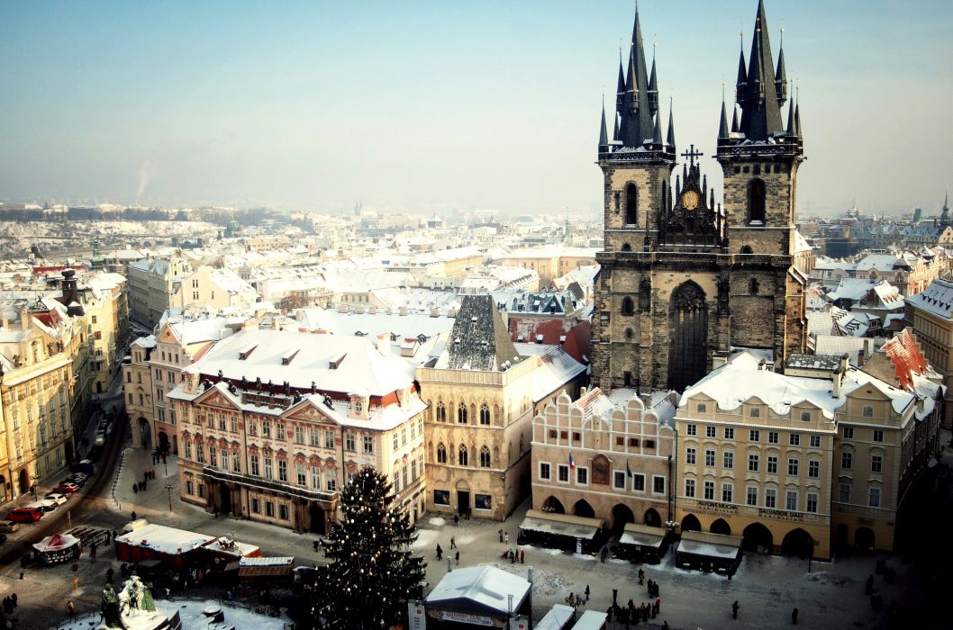 Prague Czech Buildings Winter Wallpaper - Old Town Square , HD Wallpaper & Backgrounds