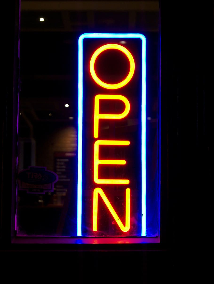 Open Led Signage, Neon Sign, Lights, Night, Electric, - Neon Open Sign , HD Wallpaper & Backgrounds