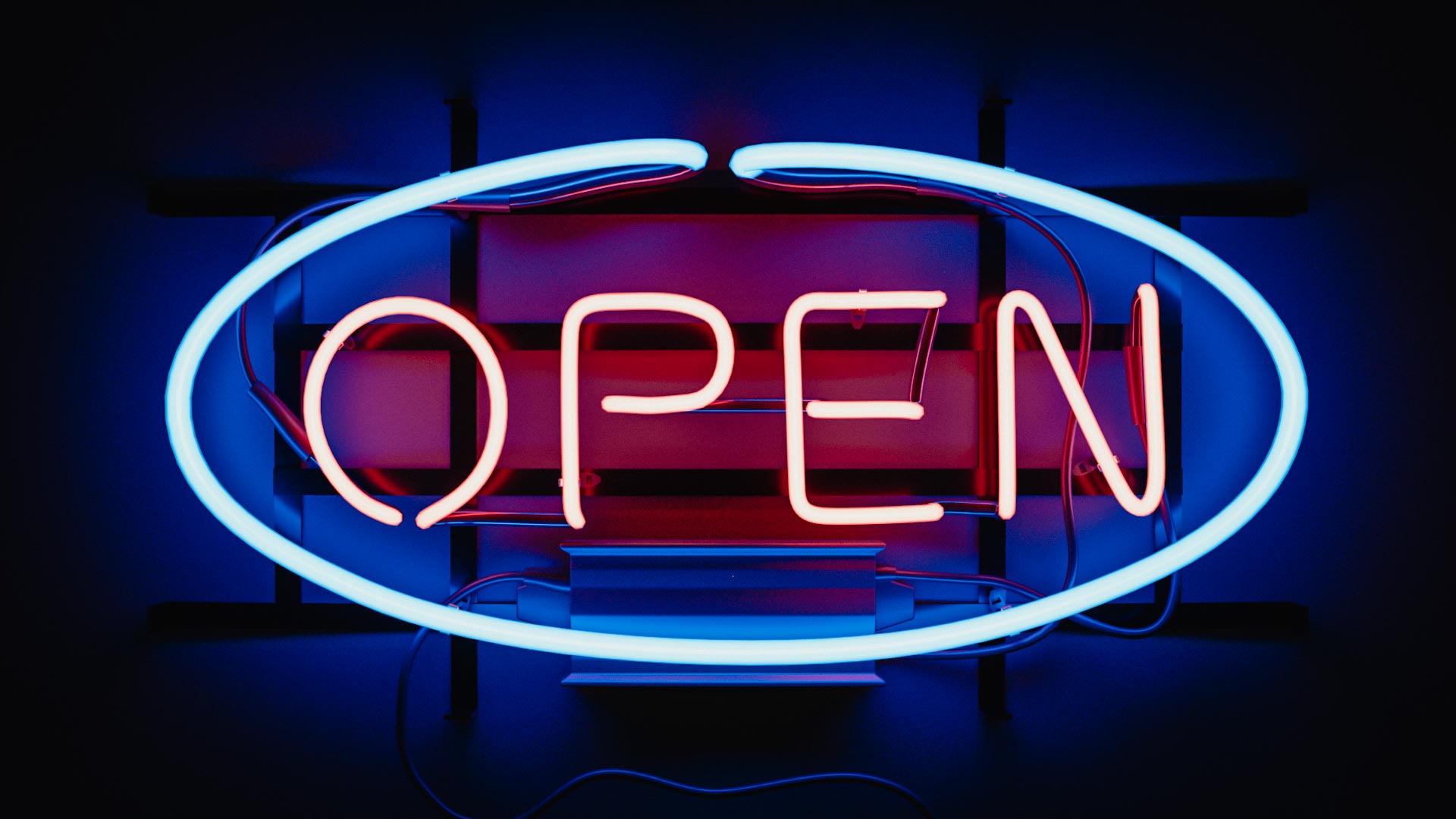 Open Neon Sign Hd Wallpaper - Blender Neon Sign , HD Wallpaper & Backgrounds