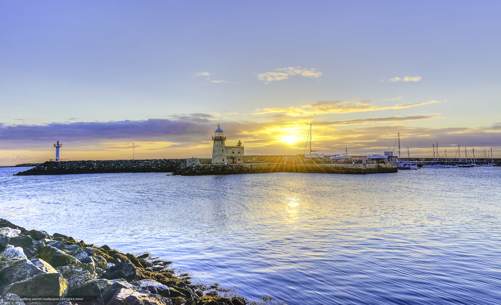 Download Wallpaper Howth Harbor, Dublin, Ireland, Lighthouse - Sea , HD Wallpaper & Backgrounds