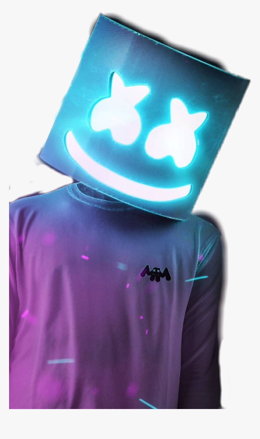 #marshmello #happy #man #masklight #sad #blue #triste - Marshmallow Marshmello , HD Wallpaper & Backgrounds