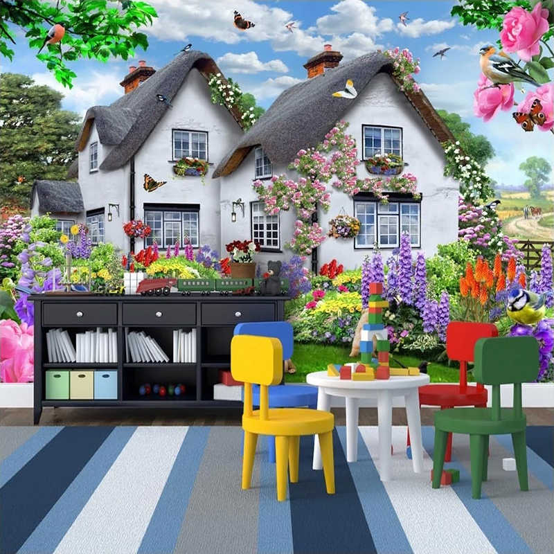 3d Beautiful House Garden Dog Nature Landscape Poster - Beautiful House With Garden , HD Wallpaper & Backgrounds