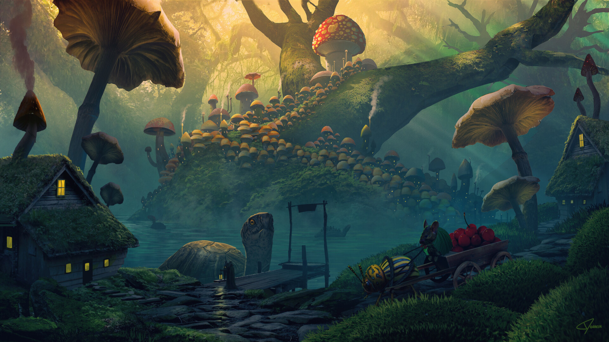 Mushrooms Fantasy , HD Wallpaper & Backgrounds