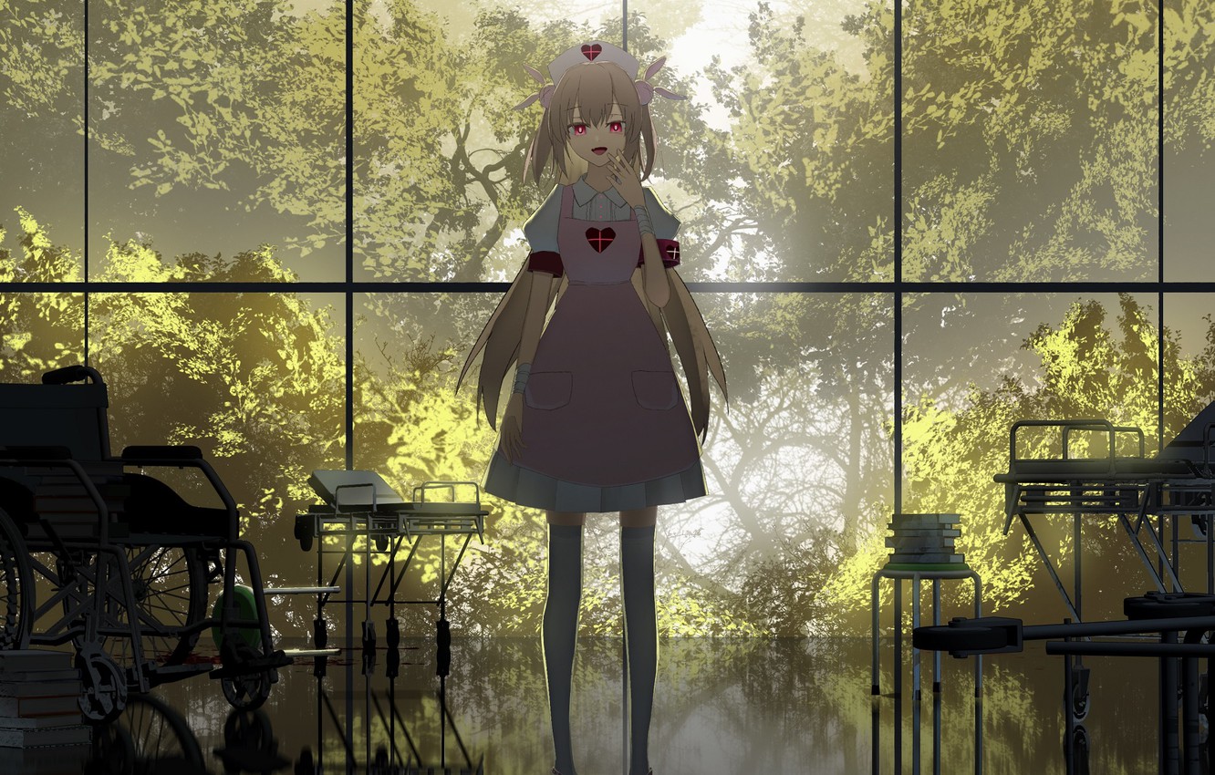 Photo Wallpaper Girl, Hospital, Nurse - Anime Girl Hospital , HD Wallpaper & Backgrounds