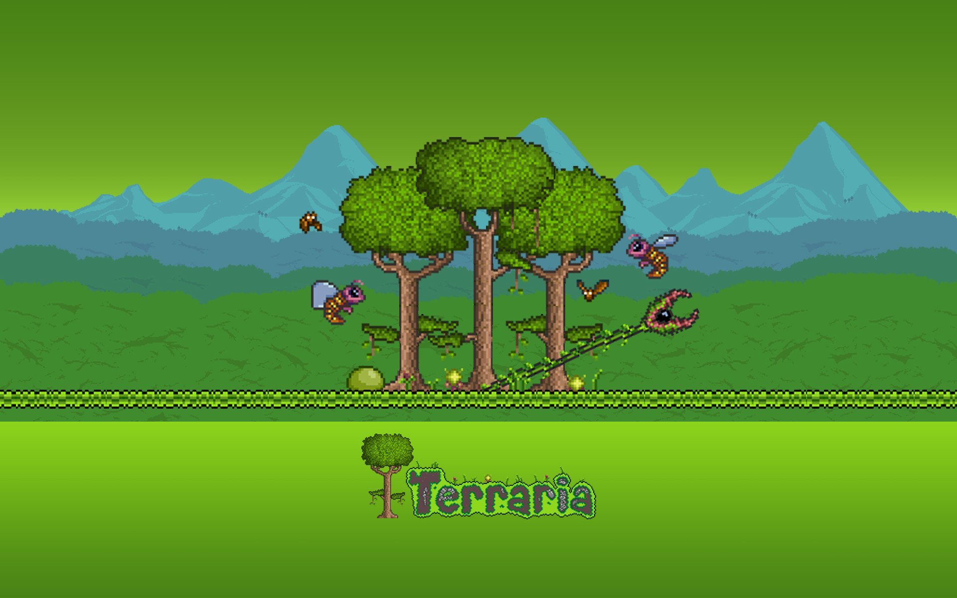 Terraria Action Sandbox Adventure Fantasy Exploration - Terraria Jungle , HD Wallpaper & Backgrounds