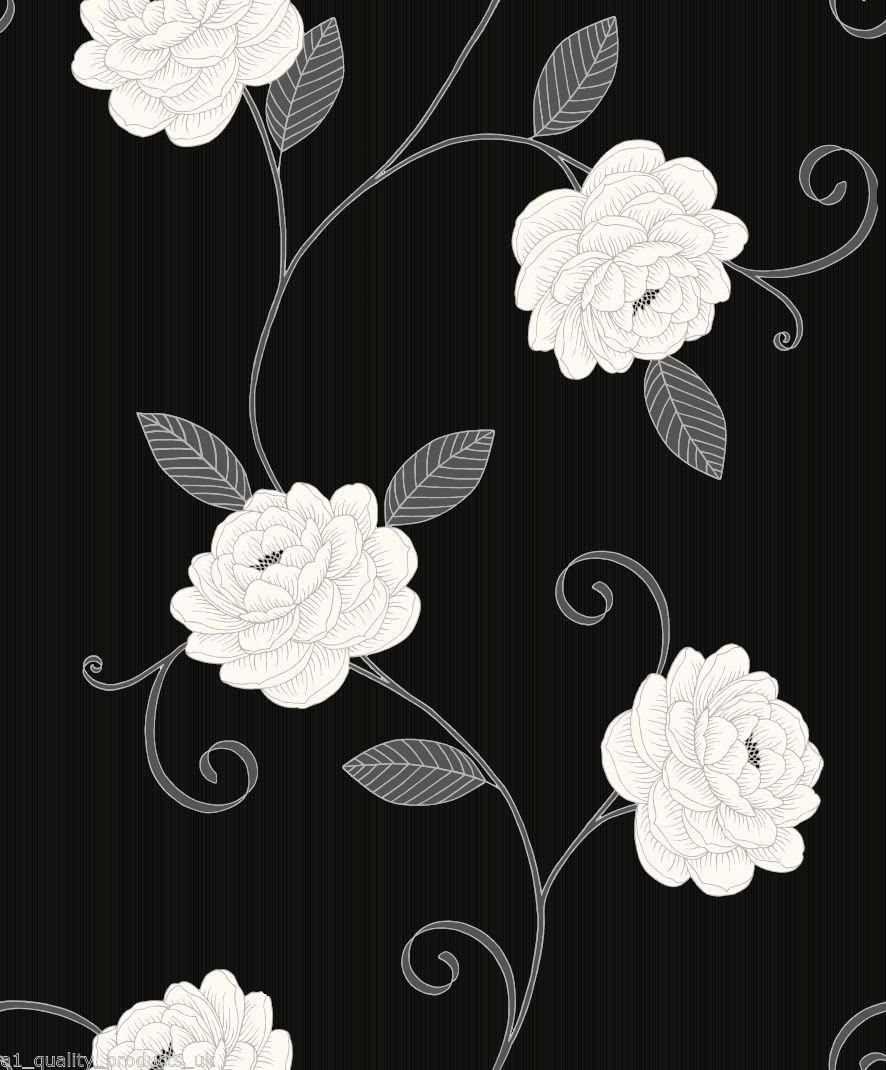 Black And Cream Flowered , HD Wallpaper & Backgrounds