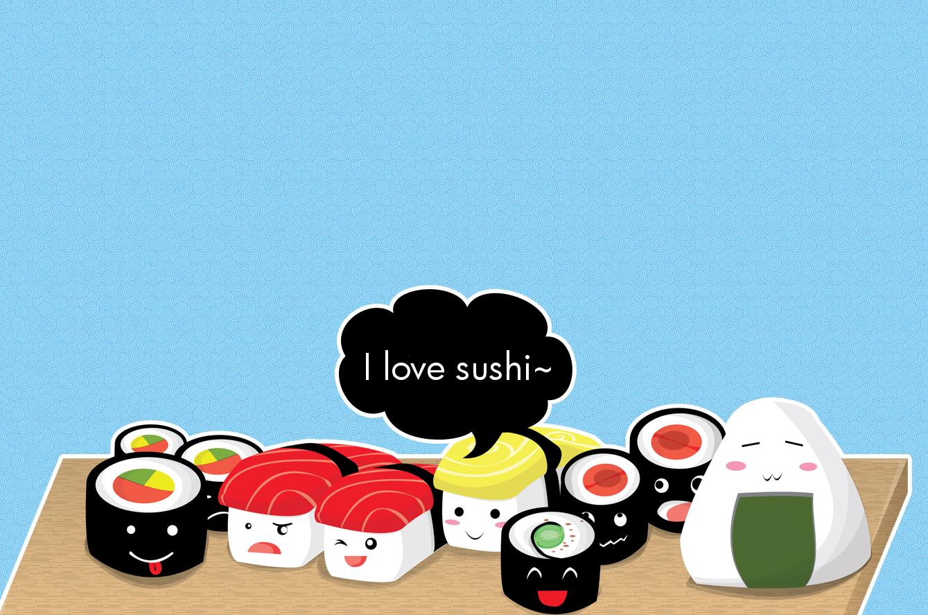 Kawaii Sushi Backgrounds , HD Wallpaper & Backgrounds