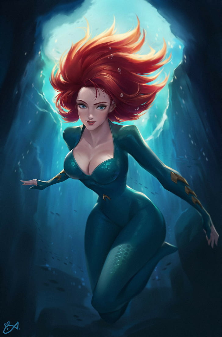 Mera, Aquaman, Justice League, Dc Comics, Anime Girls, - Mera Aquaman , HD Wallpaper & Backgrounds