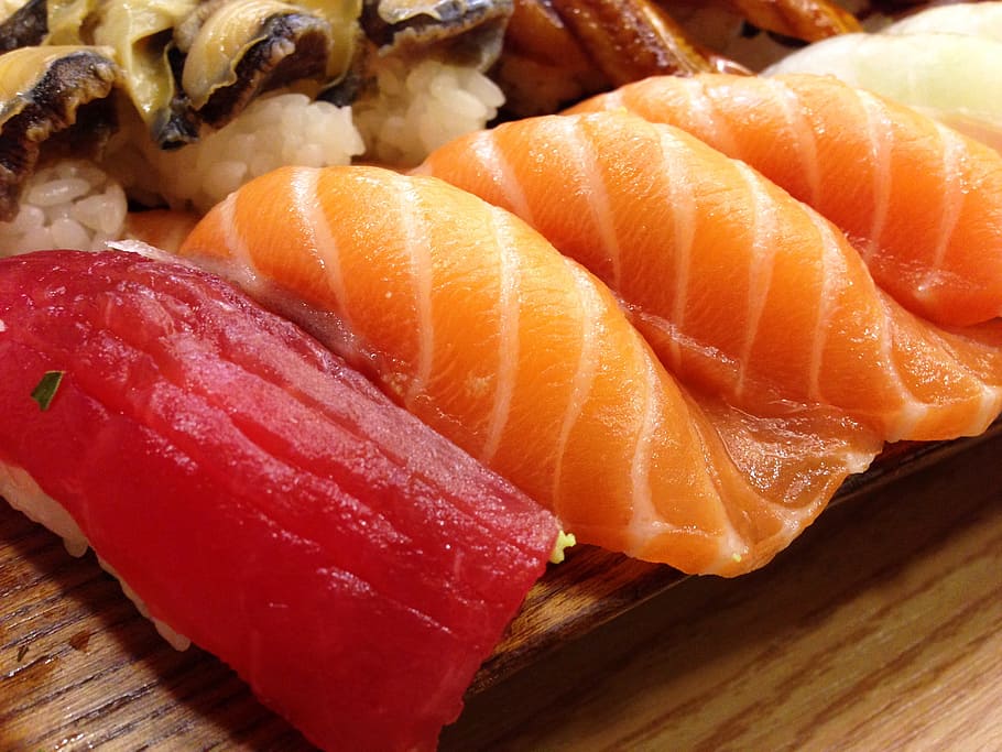Sushi, Japanese, Salmon, Time, Fish, Food, Delicious, - Alimentos Bajos Acido Urico , HD Wallpaper & Backgrounds