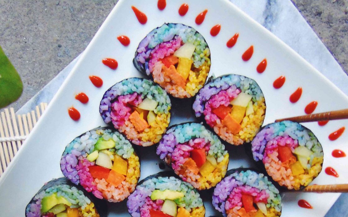 Rainbow Unicorn Sushi Wallpaper - Instagram Food Trends 2020 , HD Wallpaper & Backgrounds