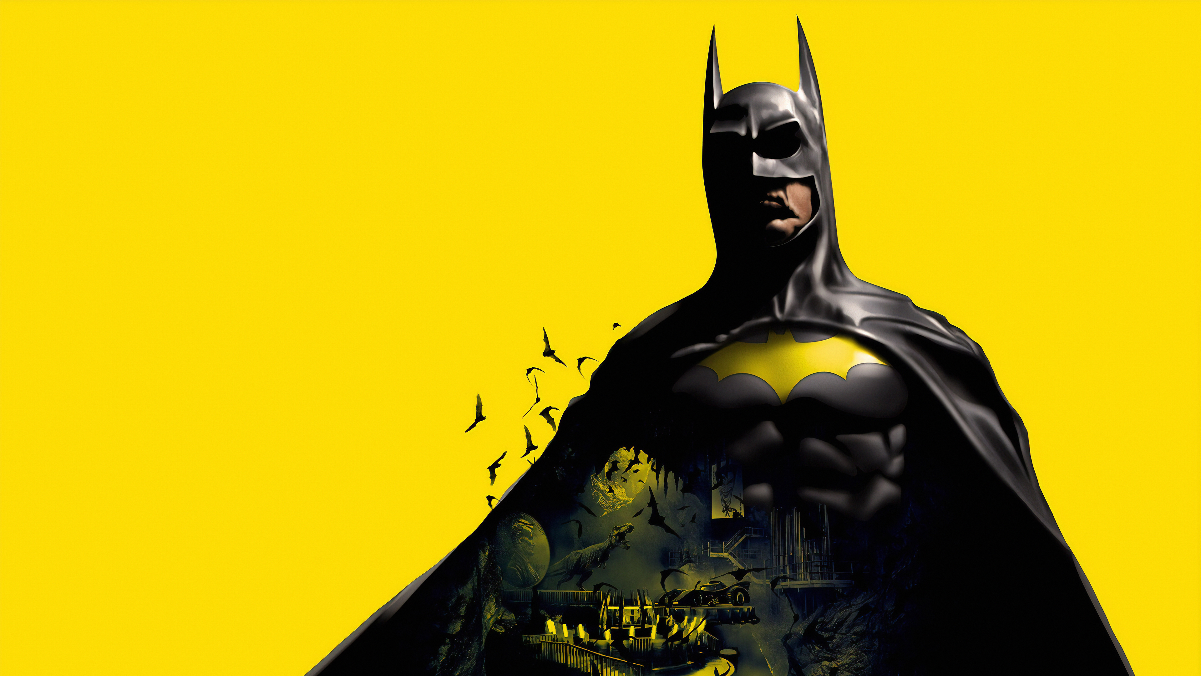 Batman Yellow Background - Batman Yellow Wallpaper Hd , HD Wallpaper & Backgrounds
