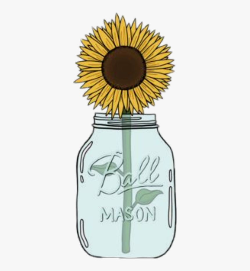 #freetoedit #sfondi #wallpapers #tumblr #tattooday - Sunflower In Mason Jar Clipart , HD Wallpaper & Backgrounds