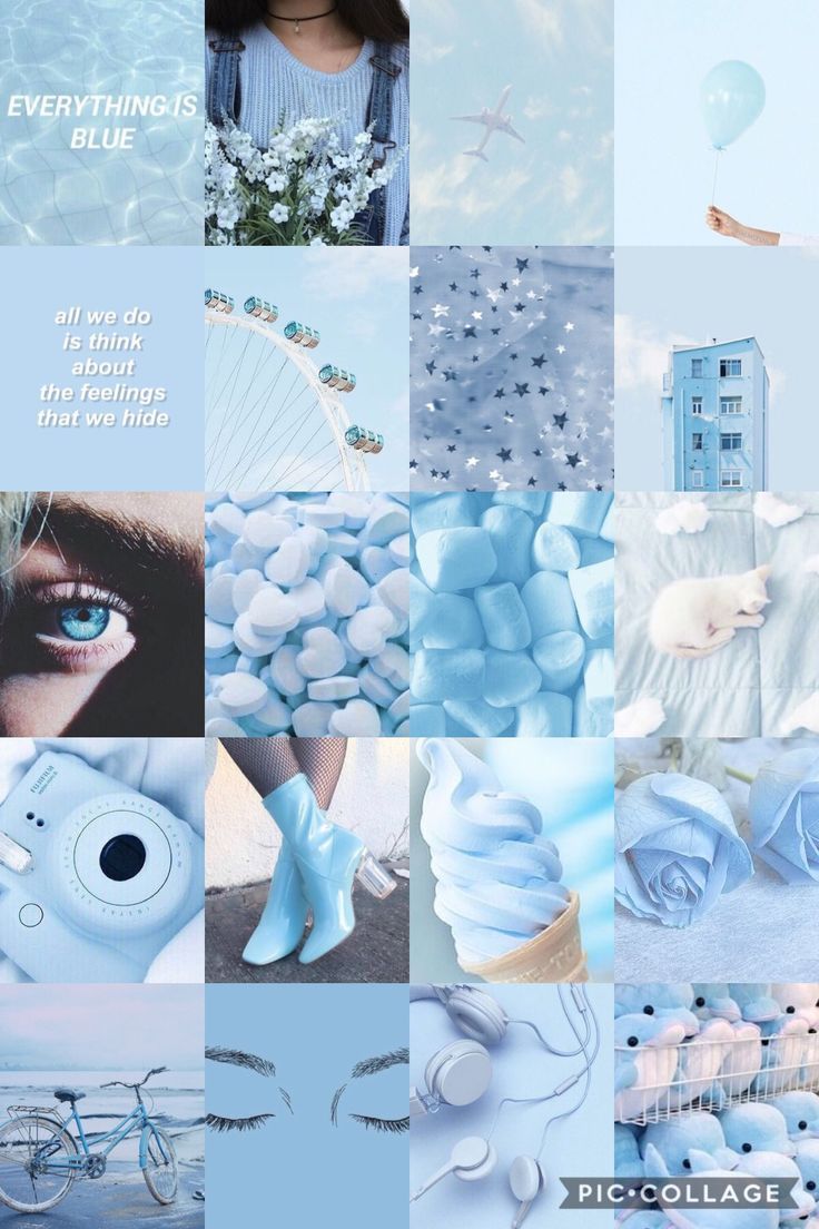 Pastel Blue Aesthetic Collage , HD Wallpaper & Backgrounds