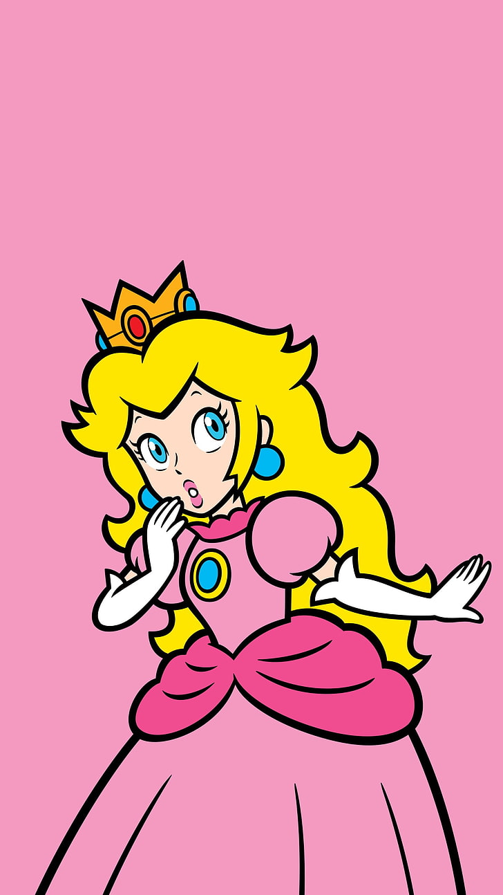 Minimalism, Nintendo, Princess Peach, Simple Background, - Mario And Princess Peach Background , HD Wallpaper & Backgrounds