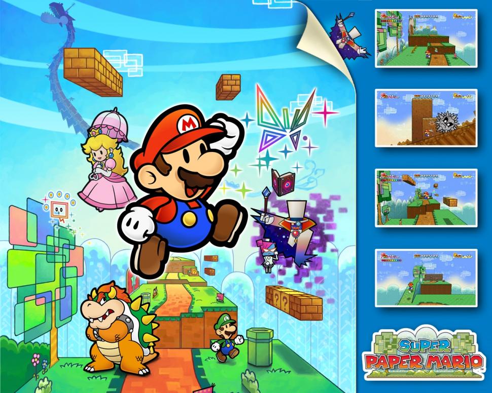 Super Paper Mario Level Mario Hd Wallpaper,games Wallpaper,mario - Super Paper Mario Poster , HD Wallpaper & Backgrounds