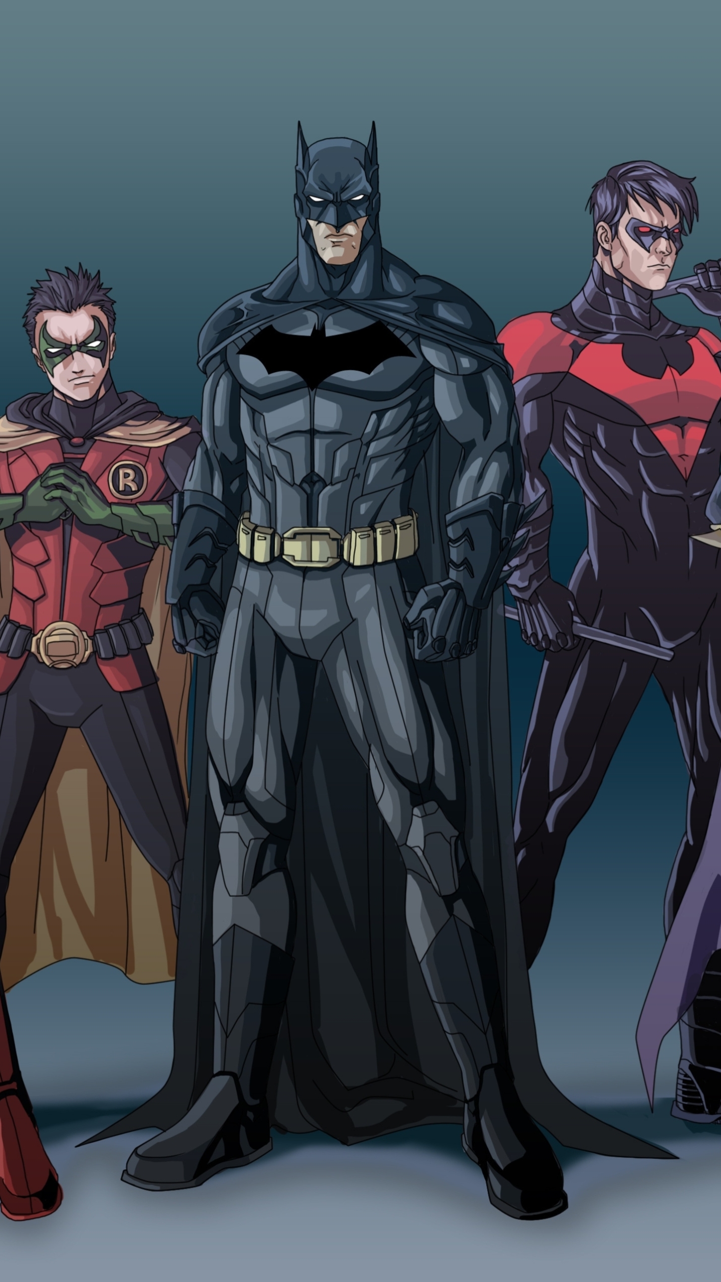 Nightwing Iphone Wallpaper - Batman Robin Y Nightwing , HD Wallpaper & Backgrounds