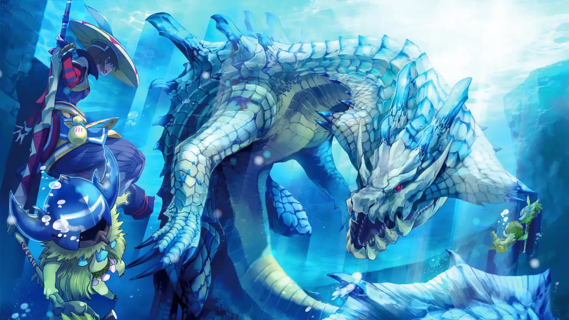Monster Hunter Blue Dragon Live Wallpaper - Monster Hunter Water Monster , HD Wallpaper & Backgrounds