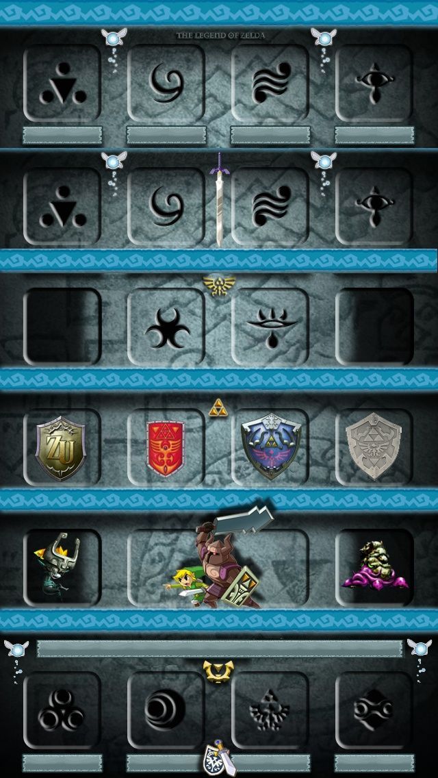 Legend Of Zelda Iphone 5 Shelf Wallpaper - Lock Screen Zelda Wallpaper Iphone , HD Wallpaper & Backgrounds
