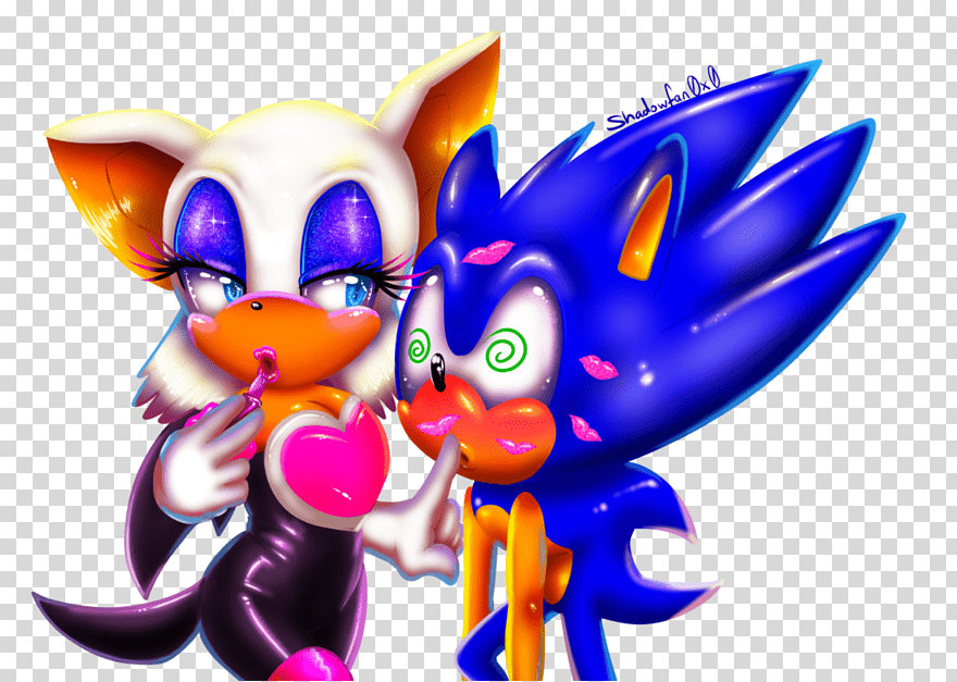 Sonic The Hedgehog Rouge The Bat Tails Kiss Shadow - Rouge The Bat X Sonic , HD Wallpaper & Backgrounds