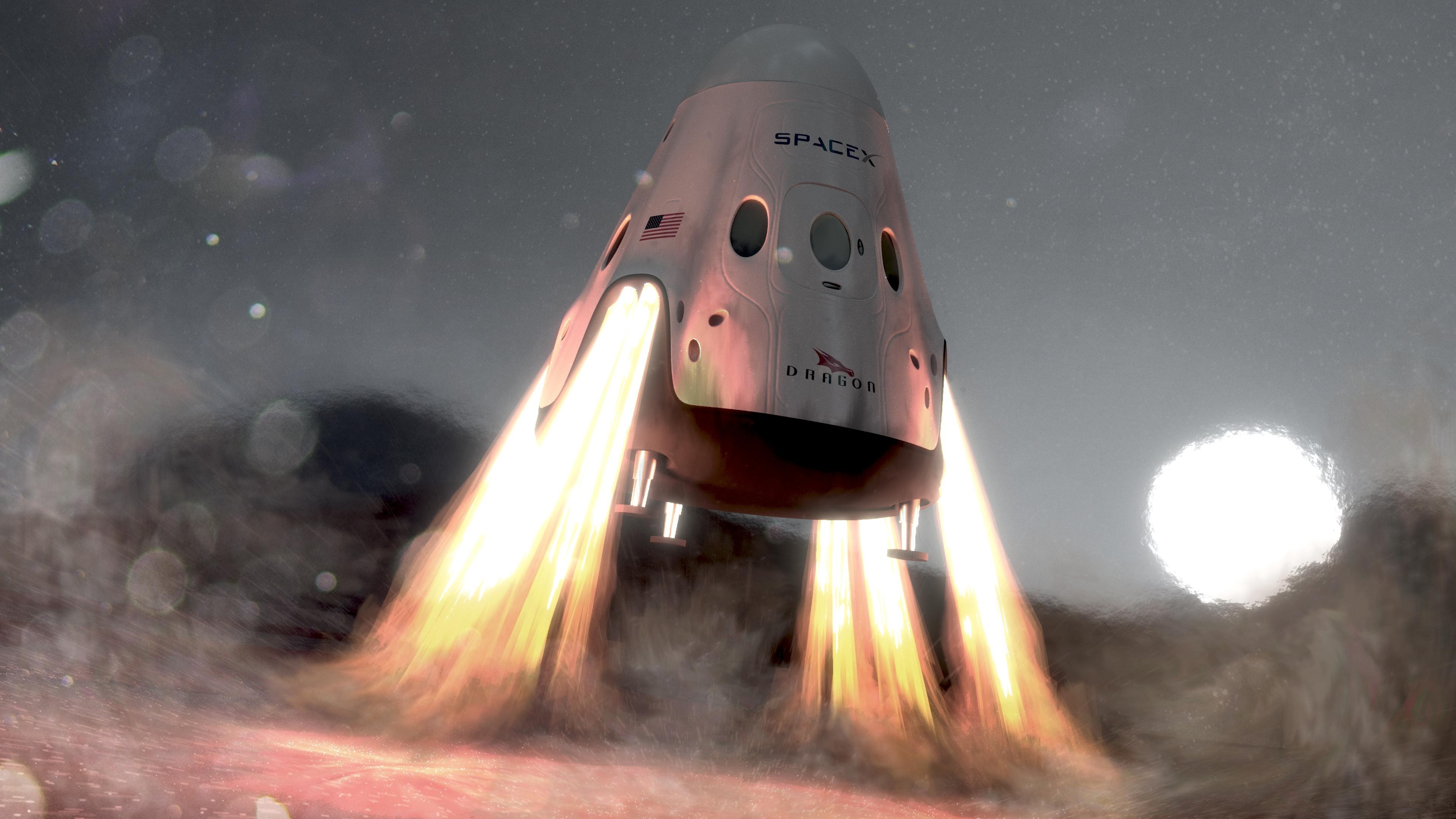 Red Dragon Space X , HD Wallpaper & Backgrounds